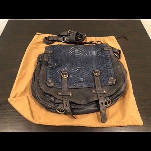Navy Abaco Paris Python satchel